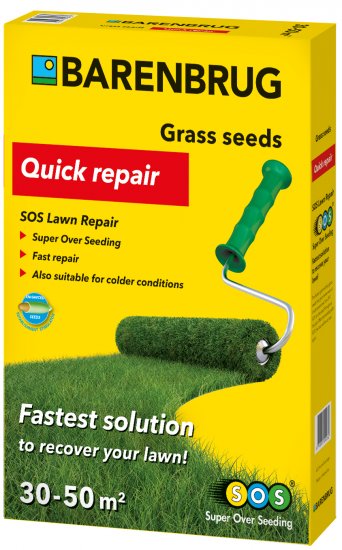 Trawa BARENBRUG SOS Lawn Repair najszybsza regeneracja trawnika 1kg 50m2 - Kliknij na obrazek aby go zamknąć