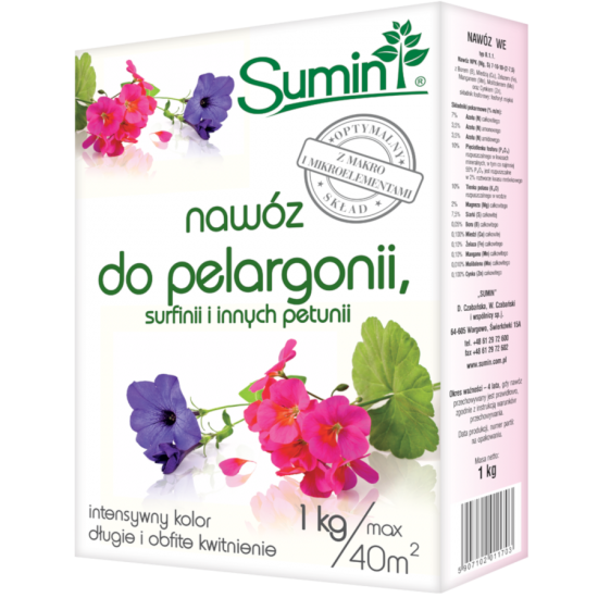 Nawóz SURFINIA PELARGONIA granulowany SUMIN do Surfinii Pelargonii 1kg - Kliknij na obrazek aby go zamknąć