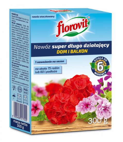 Florovit 300g Dom i Balkon nawóz super długodziałający 6 miesięcy - Kliknij na obrazek aby go zamknąć