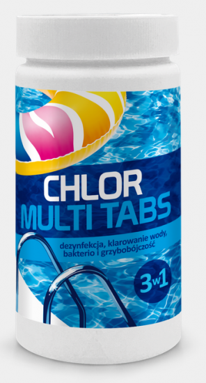 Chlor Multi Tabs 20g 3w1 kompleksowo i długo działa 1kg - Kliknij na obrazek aby go zamknąć